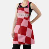 Personalized Wavy Red and Pink Checkered Schürze (InSitu)