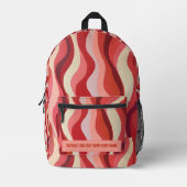 Personalized Wavy Stripe Backpack Bedruckter Rucksack (Vorderseite)