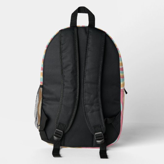 Personalized Wavy Stripe Backpack Bedruckter Rucksack (Rückseite)