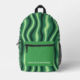 Personalized Wavy Stripe Backpack Bedruckter Rucksack