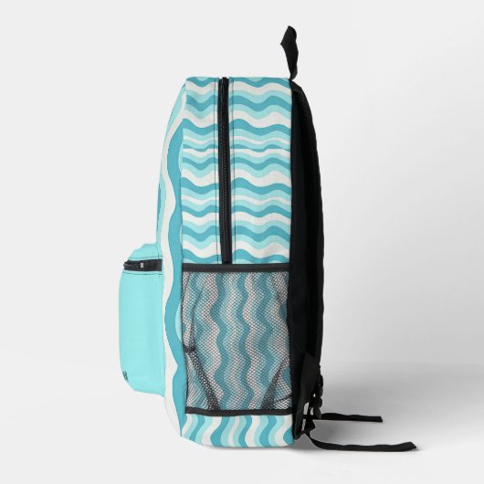 Personalized Wavy Stripe Backpack Bedruckter Rucksack (Rechts)