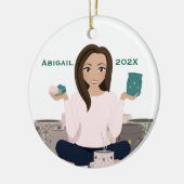 Personalized Wax Warmer Woman Ceramic Ornament (Links)