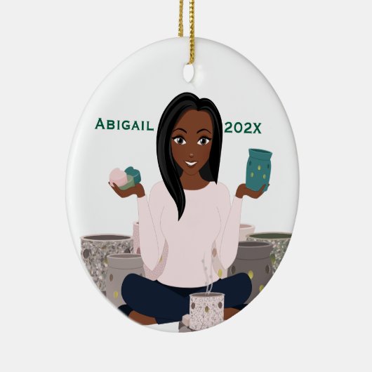 Personalized Wax Warmer Woman Ceramic Ornament (Rechts)