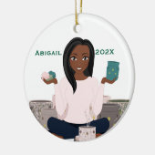 Personalized Wax Warmer Woman Ceramic Ornament (Links)