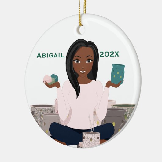 Personalized Wax Warmer Woman Ceramic Ornament (Links)