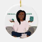 Personalized Wax Warmer Woman Ceramic Ornament (Hinten)