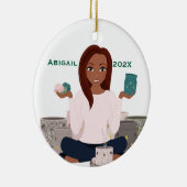 Personalized Wax Warmer Woman Ceramic Ornament (Rechts)