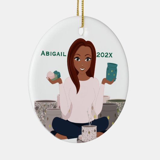 Personalized Wax Warmer Woman Ceramic Ornament (Rechts)