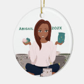 Personalized Wax Warmer Woman Ceramic Ornament (Links)