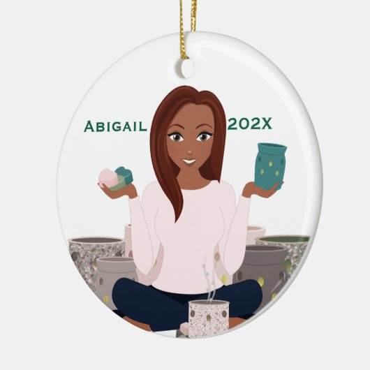 Personalized Wax Warmer Woman Ceramic Ornament (Links)
