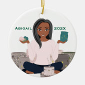 Personalized Wax Warmer Woman Ceramic Ornament (Vorne)