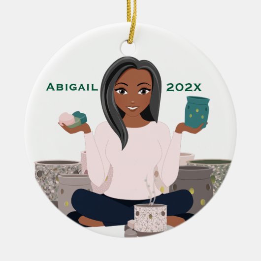 Personalized Wax Warmer Woman Ceramic Ornament (Vorne)