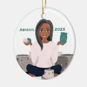 Personalized Wax Warmer Woman Ceramic Ornament (Links)
