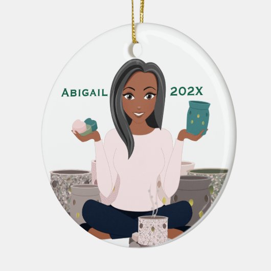 Personalized Wax Warmer Woman Ceramic Ornament (Links)