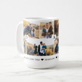 Personalized We Love You Dad Heart Photo Collage Kaffeetasse (Vorderseite Links)