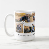 Personalized We Love You Dad Heart Photo Collage Kaffeetasse (Links)