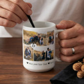 Personalized We Love You Dad Heart Photo Collage Kaffeetasse