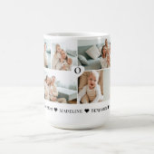 Personalized We Love You Mom Heart Photo Collage Kaffeetasse (Mittel)