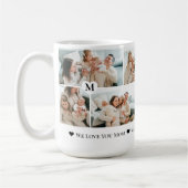 Personalized We Love You Mom Heart Photo Collage Kaffeetasse (Links)