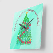 PERSONALIZED WE WISH YOU A MERRY CHRISTMAS QUADRATISCHE WANDUHR (Winkel)