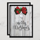 Personalized Weathered Wood Christmas Card Feiertagskarte (Vorne/Hinten)