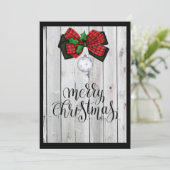 Personalized Weathered Wood Christmas Card Feiertagskarte (Stehend Vorderseite)