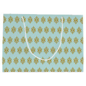 Personalized Wedding Aqua Lace Gift Bag Große Geschenktüte (Rückseite)