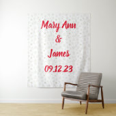 Personalized Wedding Backdrop Pink Gold Lights Wandteppich (Beispiel)