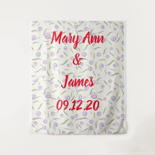 Personalized Wedding Backdrop Pink Gold Lights Wandteppich (Vorderseite)