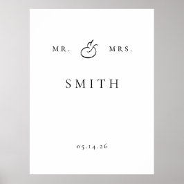 personalized wedding backdrop sign poster