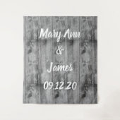 Personalized Wedding Backdrop Wood Background Wandteppich (Vorderseite)