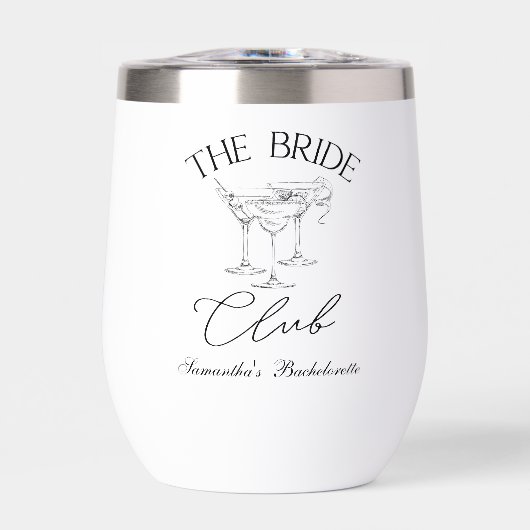 Personalized Wedding Bride Thermal Wine Tumbler (Vorderseite)