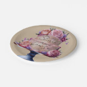 Personalized Wedding Brown Pappteller (Schrägansicht)