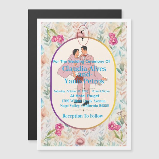 Personalized Wedding Ceremony Invitation Magneteinladung (Vorne/Hinten)
