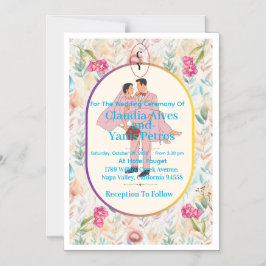 Personalized Wedding Ceremony Invitation  Magneteinladung