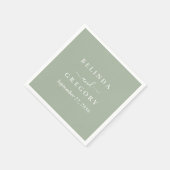 Personalized Wedding Cocktail Napkins Text Green Serviette (Ecke)