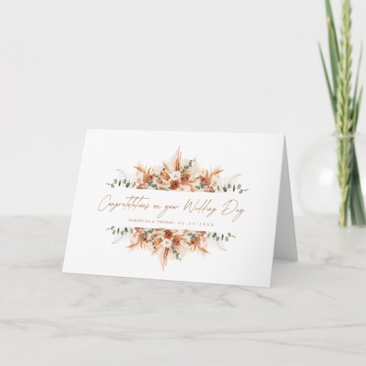 Personalized Wedding Congratulations Terracotta Karte (Vorderseite)