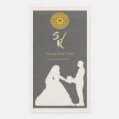 Personalized Wedding Couple Silhouette Monogram  Serviette (Vorderseite)