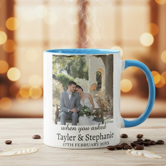 Personalized Wedding Engagement Photo Coffee Mug Tasse