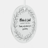 Personalized Wedding Favor Ornament Aus Metall (Vorderseite Rechts)