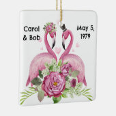 Personalized Wedding Flamingos Couples Keramikornament (Rechts)