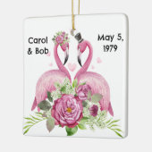Personalized Wedding Flamingos Couples Keramikornament (Links)