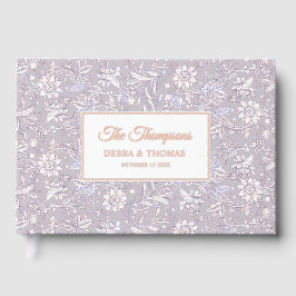 Personalized Wedding French Toile Pink Floral Gästebuch