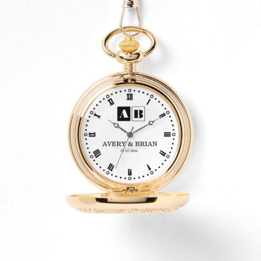 Personalized Wedding Gift – Custom Monogram  Armbanduhr (Vorderseite)