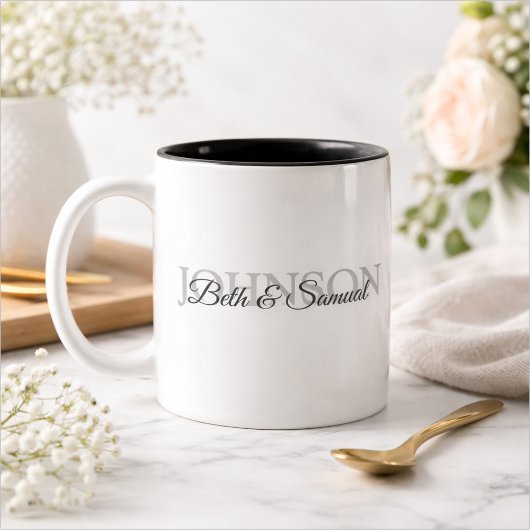 Personalized Wedding Gift for Couple Zweifarbige Tasse