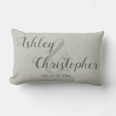 Personalized Wedding Gift: Gray Farmhouse Throw Lendenkissen (Vorderseite)
