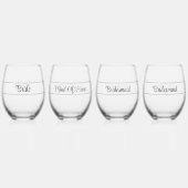 Personalized Wedding Glass Tumbler Set of 4 Weinglas Ohne Stiel (Vorderseite)