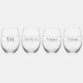 Personalized Wedding Glass Tumbler Set of 4 Weinglas Ohne Stiel (Hinten)