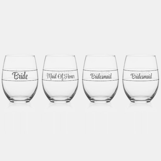 Personalized Wedding Glass Tumbler Set of 4 Weinglas Ohne Stiel (Hinten)