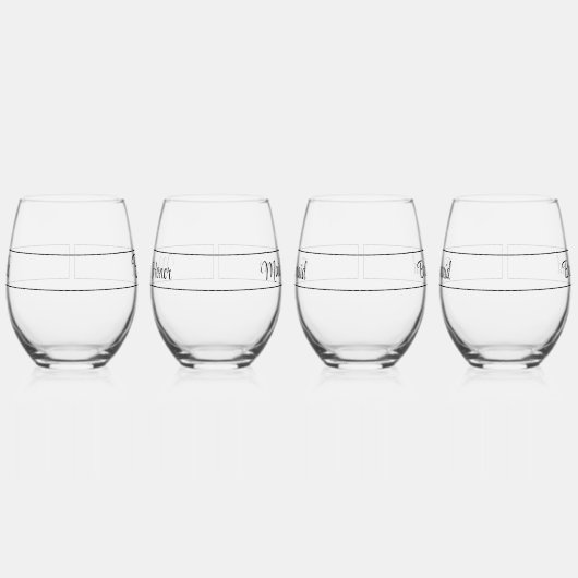 Personalized Wedding Glass Tumbler Set of 4 Weinglas Ohne Stiel (Links)